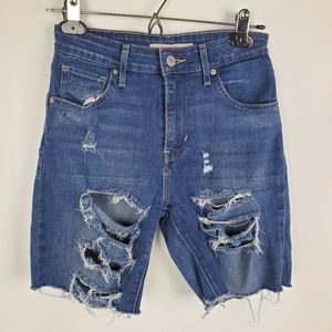 Levi's Destroyed Denim Cutoffs Jeans Shorts Sz W26